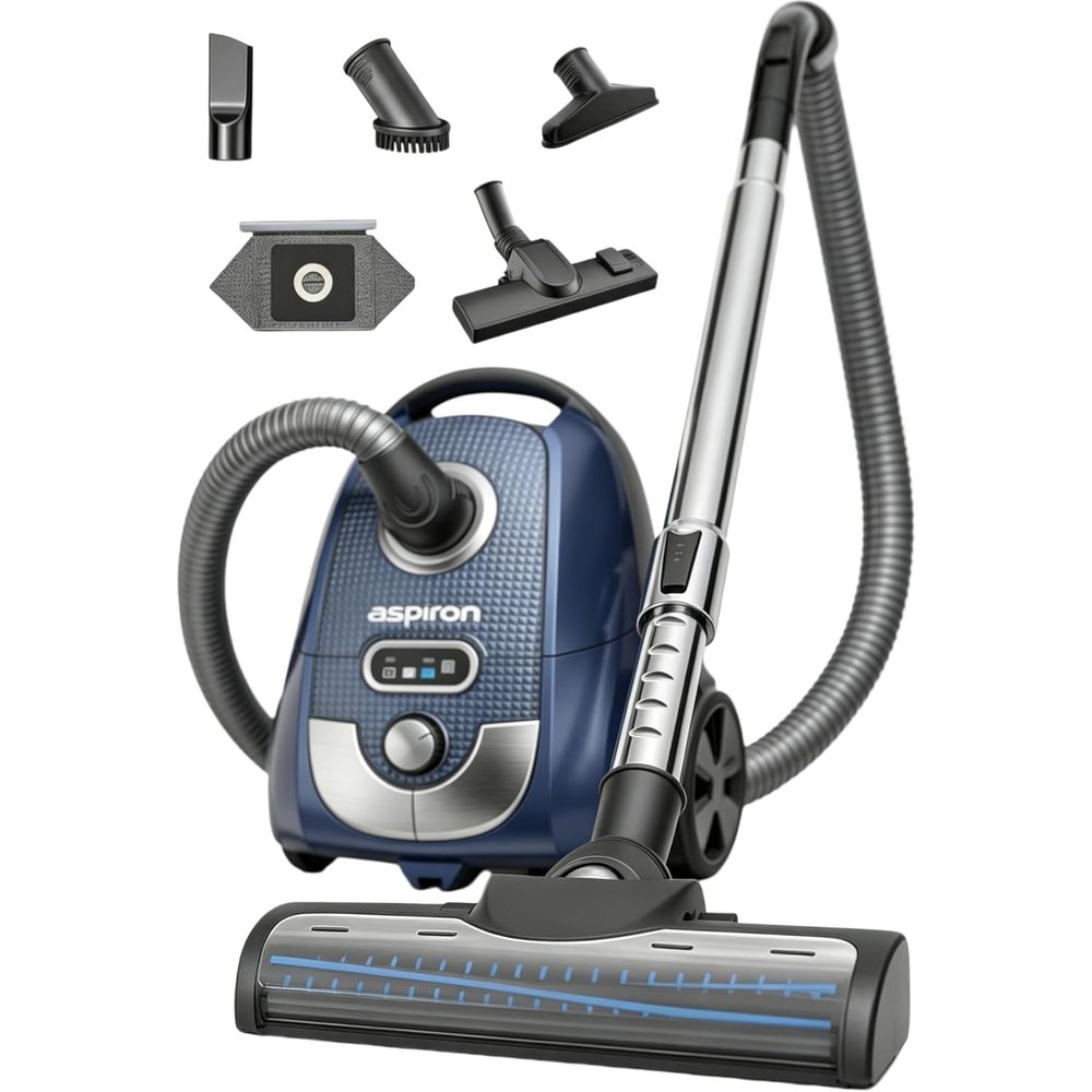 Power Tools Vacuum - Canister Vacuum, 1600W/40Kpa Canister Bagged Vacuum,4QT