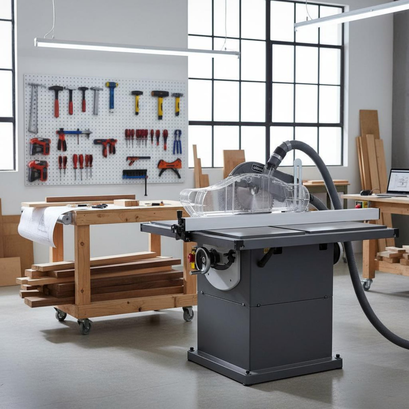 Table Saw Dust Guard Transpare - огляд і ціна Power Tools Vacuum